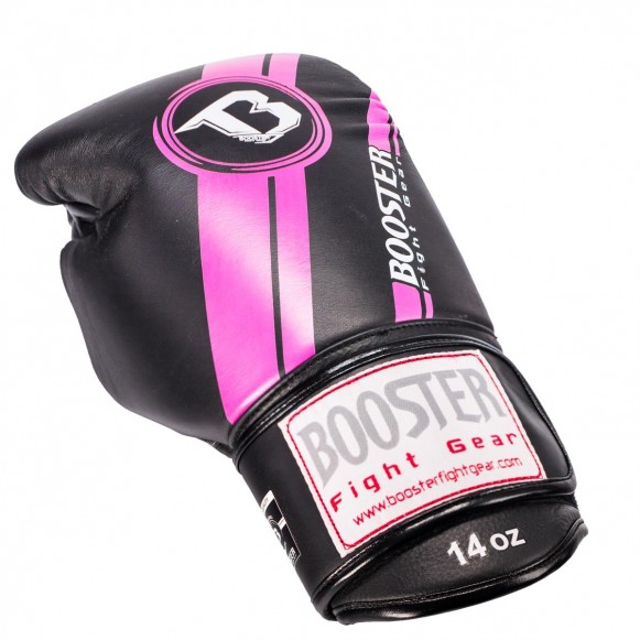 Muay Thai Booster Boxing Gloves "BT Sparring Pink Stripe" 6oz-12oz Boxing k-1 